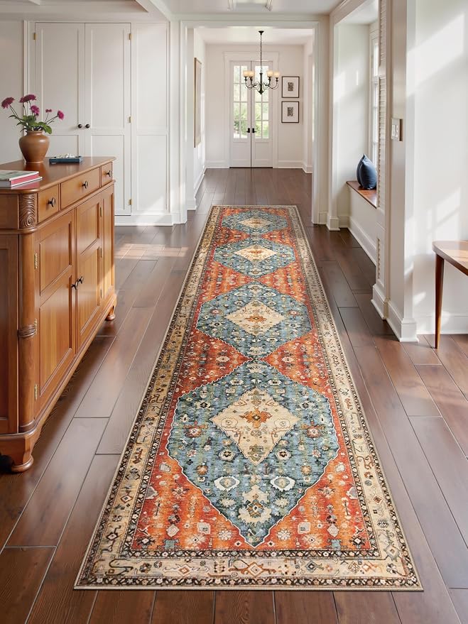 SERISSA Runner Rug for Hallways, Extra Long Boho Rug Ultra Soft Vintage Tribal by SERISSAHomeDecorCollection