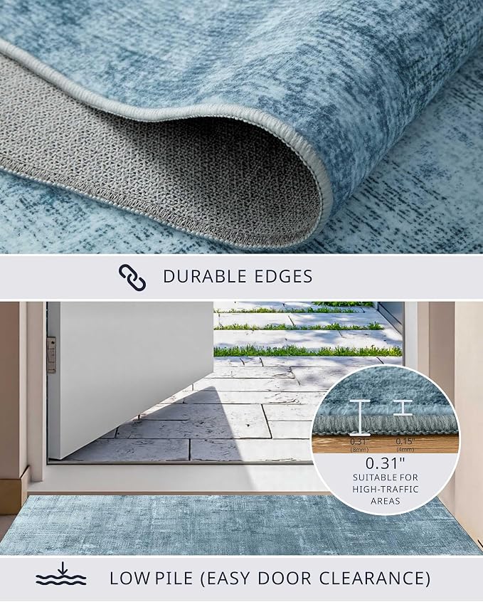 Latte&Fog 2x3 Entryway Rug, Small Modern Abstract Door Mat, Boho Non Slip Low - Image 4