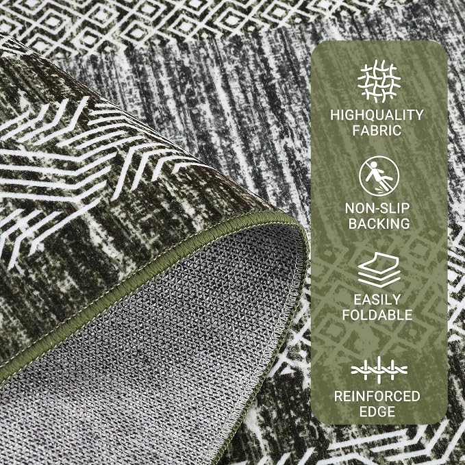 GarveeHome 10x13 Large Washable Geometric Area Rug Non Slip Non Shedding Floor - Image 3
