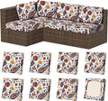 8Pcs Stretch Patio Cushion Covers, Outdoor Couch & Sofa Replacement Slipcovers by VORSHAPE