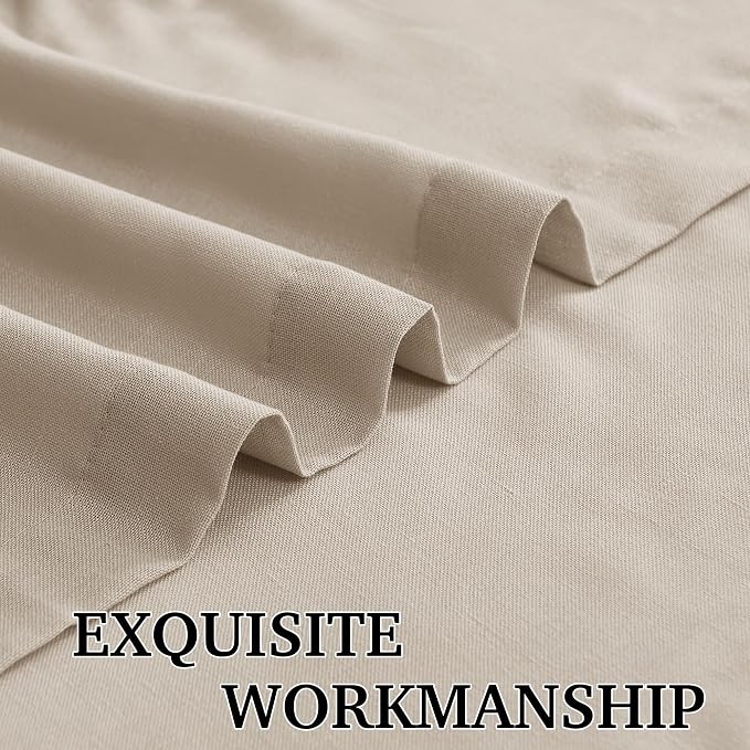 RYB HOME Linen Sheer Curtains 120 inches Long, Room Divider Curtains - Image 5