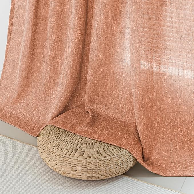 MYSKY HOME Floor Length Burnt Orange Curtains 95 Inch Long Panels, Boho - Image 5