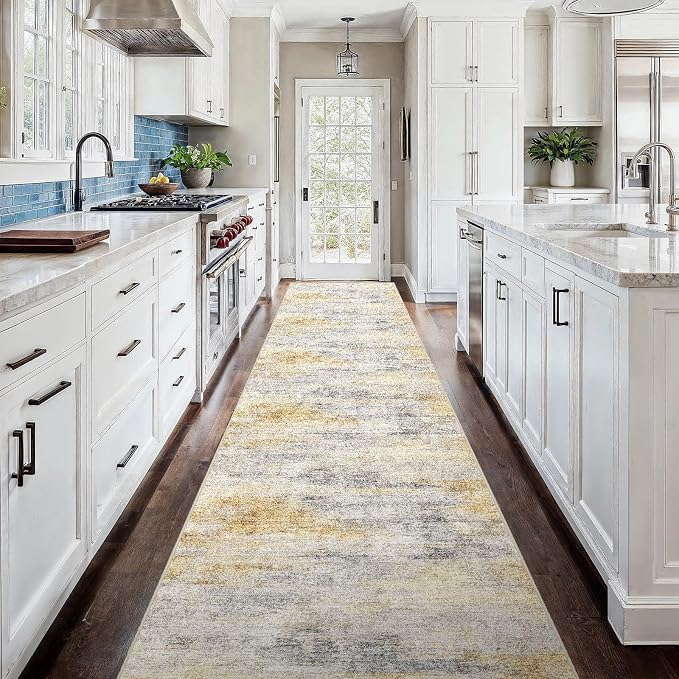 3x18 Washable Kitchen Runner Rug: Modern Abstract Runners - Image 2
