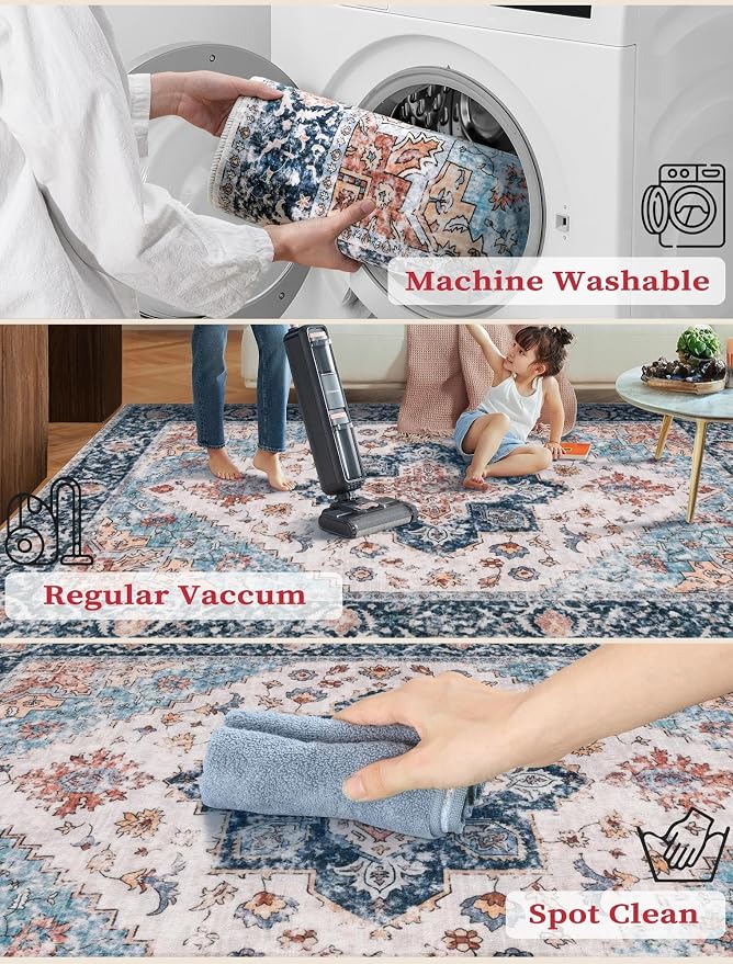 SERISSA 3x8 Washable Non Slip Boho Runner Rug - Image 3