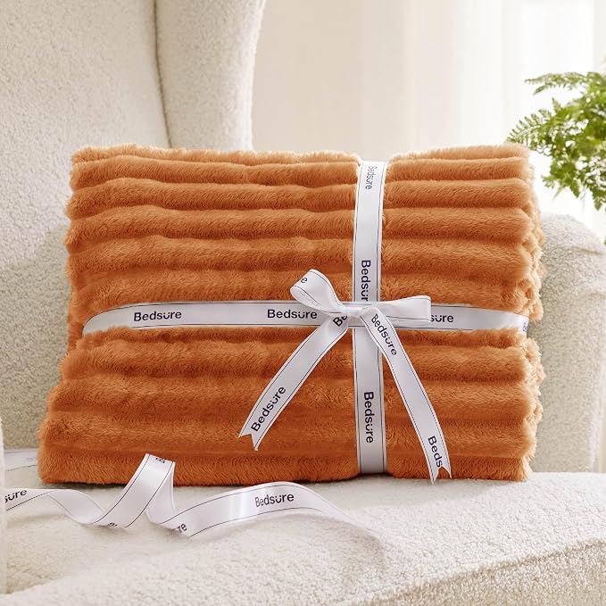 Bedsure GentleSoft Orange Full Blanket - Image 7