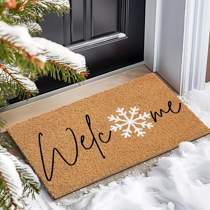 Barnyard Designs Natural Coco Coir Christmas Doormat - Image 2