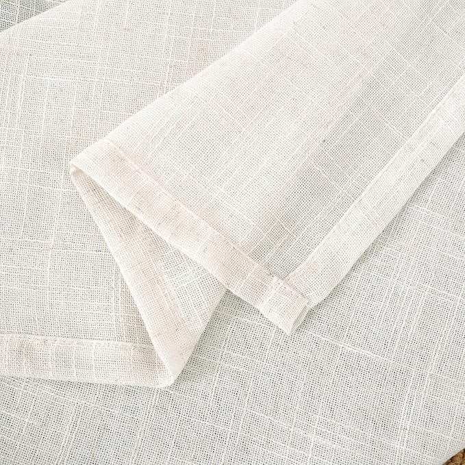 LAMIT 95 Inches Long Cream Linen Curtains - Image 9