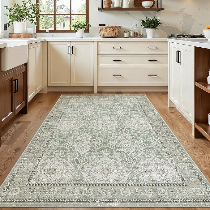 3x5 Rug, Small Area Rug for Kitchen, Machine Washable Non-Slip Throw Rug - Image 2