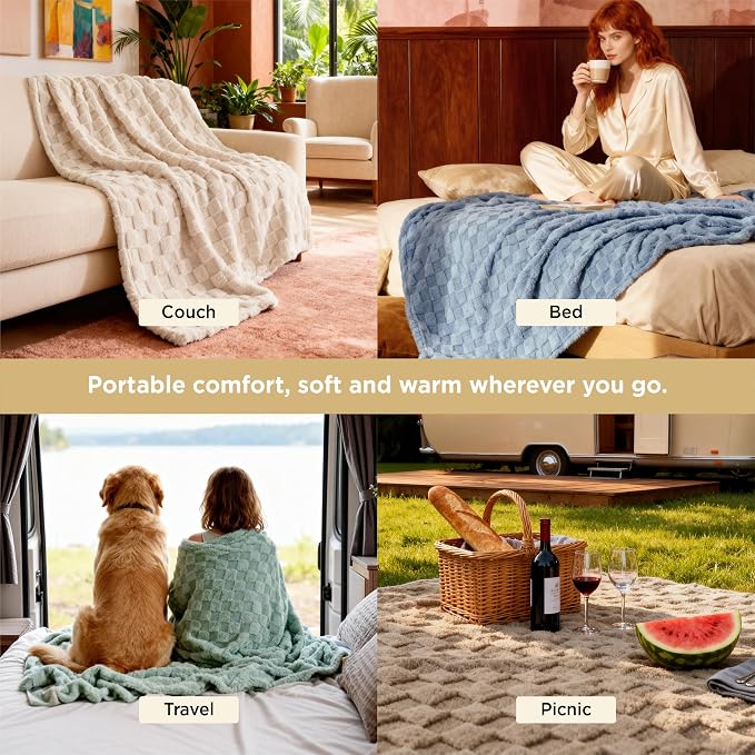 Bedsure GentleSoft Sage Green Throw Blanket - Image 4