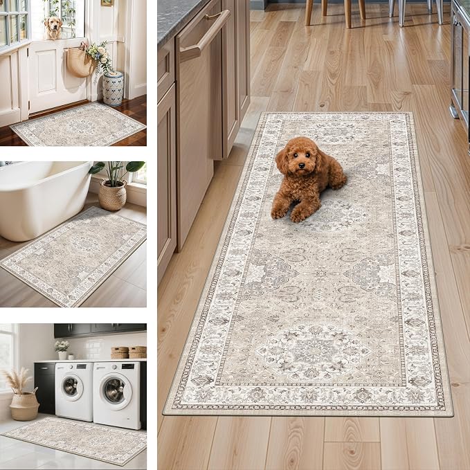 4 Pieces Kitchen Rug Set: Washable Water Resisitant Carpet - Image 3