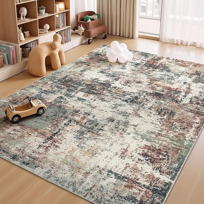 Rugflix 5x7 Area Rugs for Living Room, Washable Large Rug Stain-Resistant Low - Image 8