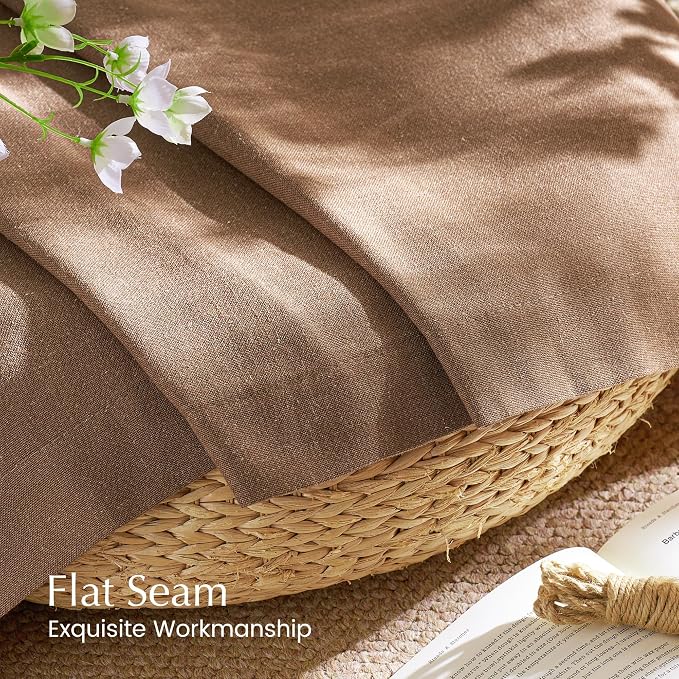 NICETOWN Linen Gold Brown Curtains - Image 6