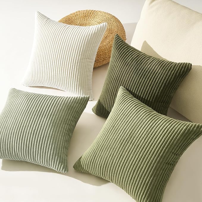 Topfinel 20x20 Pillow Covers Set of 4 Mordern Nordic Green White Throw Pillow - Image 5