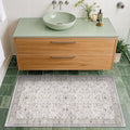 Light Grey Boho Bathroom Rug 2x4 by HazoHaus