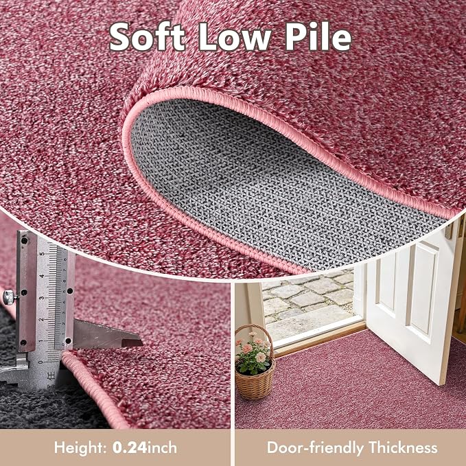 2x6 Red/White Runner Rug Washable Non-Slip - Image 4