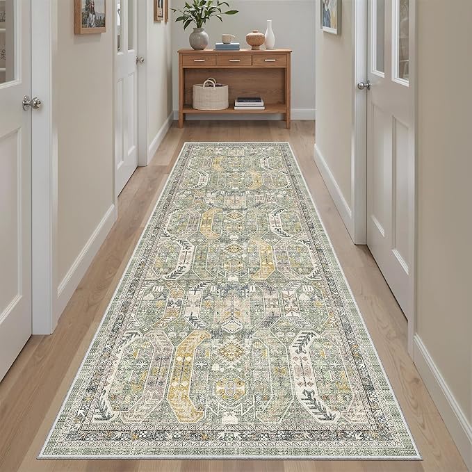Madane Runner Rug 2'6''x8' Kitchen Runner, Hallway Runner Printed Vintage by Madane
