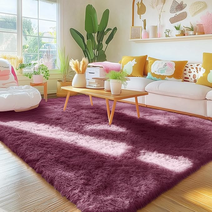 OLANLY Area Rugs for Living Room Bedroom, Machine Washable 4x5.9 ft Soft Fluffy - Image 3