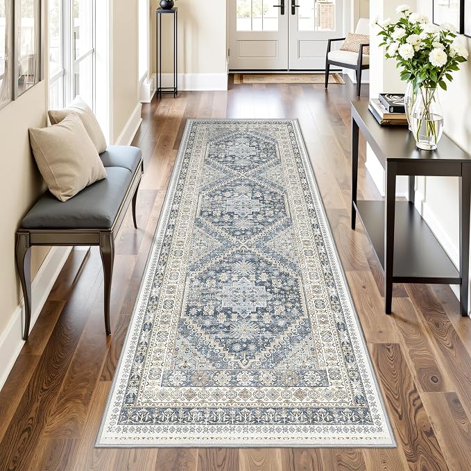 Kitchen Runner Rug Non Slip Washable 2.5x8, Soft Low Pile Entryway Rug Runners - Image 3