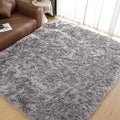 Goolela Grey Area Rug 8x10 Gray Fluffy Fuzzy Furry Rug by Goolela