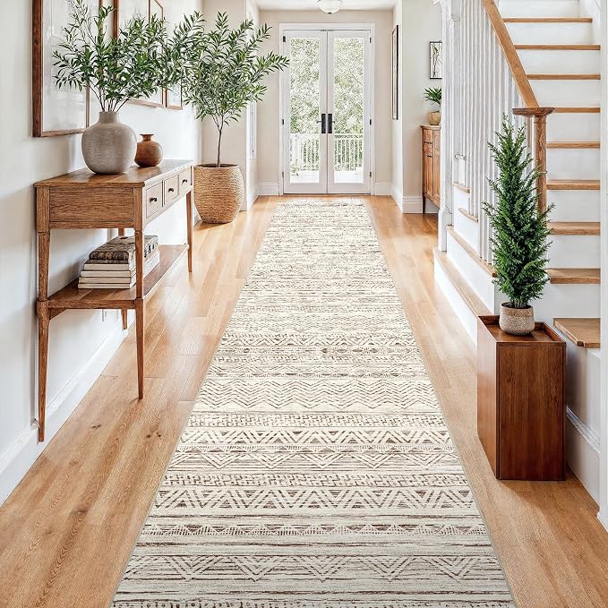 3x15 Washable Kitchen Runner Rug: Modern Moroccan Runners by Ksrau