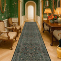 Dark Green Washable 3x16 Extra Long Runner Rug by HazoHaus