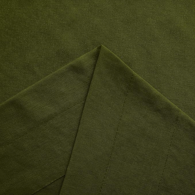 DWCN Olive Green Sheer Curtains Semi Transparent Voile Rod Pocket Curtains - Image 4