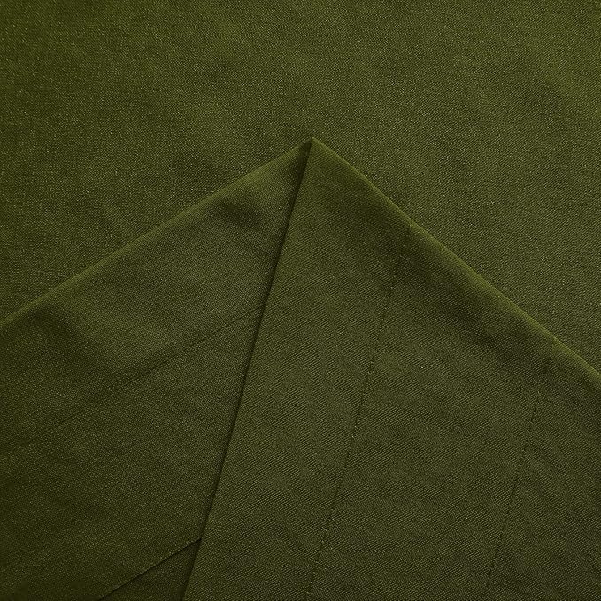 DWCN Olive Green Sheer Curtains Semi Transparent Voile Rod Pocket Curtains - Image 4