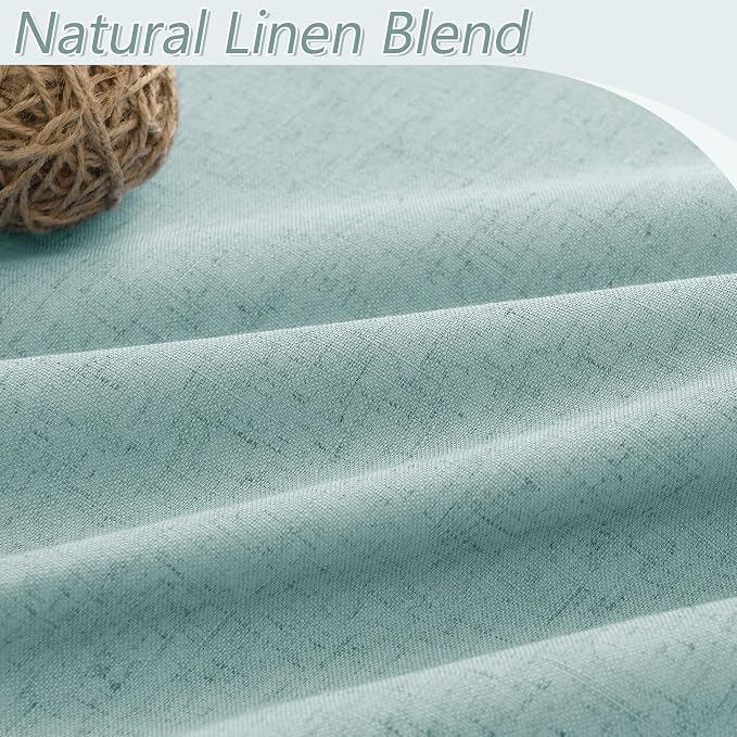 Guken 100% Blackout Linen Curtains 72 Inch Length 2 Panels Set - Image 3