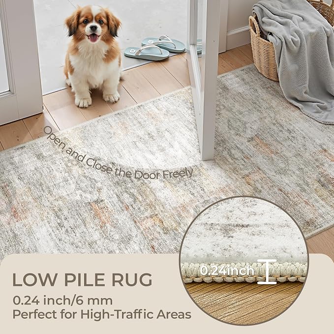 2'6 x 10' Runner Rug Non Slip, Washable Kitchen Rugs, Living Room, Long Rug - Image 6