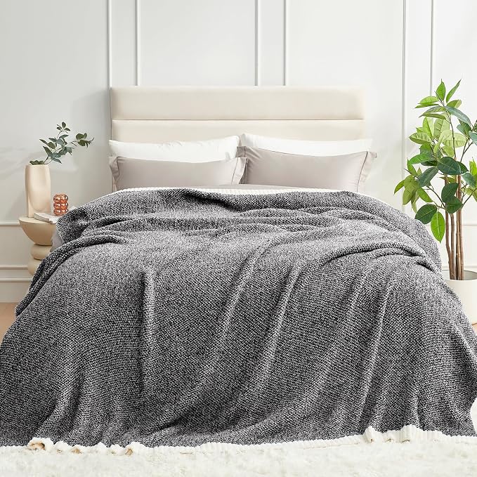Snuggle Sac Queen Size Bedding Blanket Black, Super Soft Warm Cozy Bed Blankets by SnuggleSac