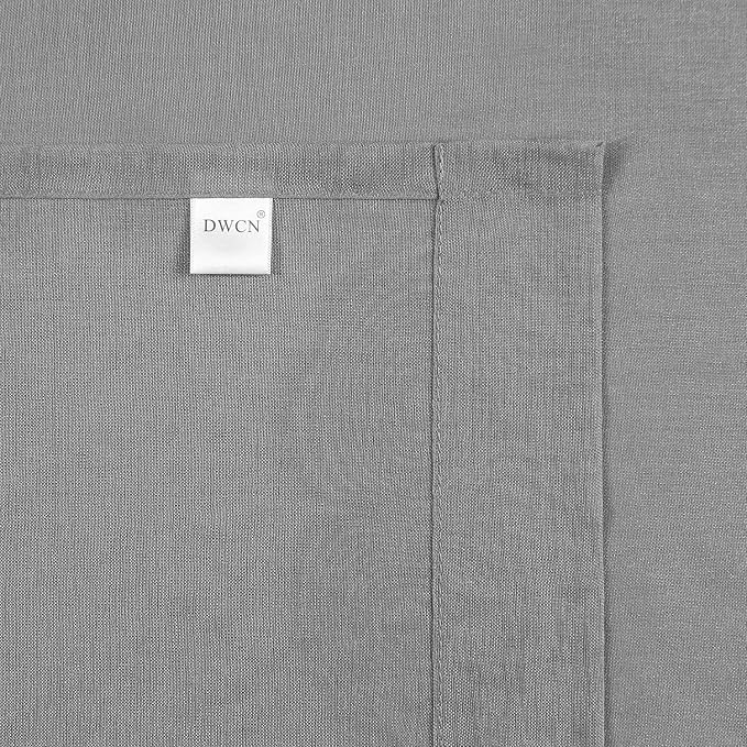 DWCN Grey Sheer Curtains Semi Transparent Voile Rod Pocket Curtains - Image 5