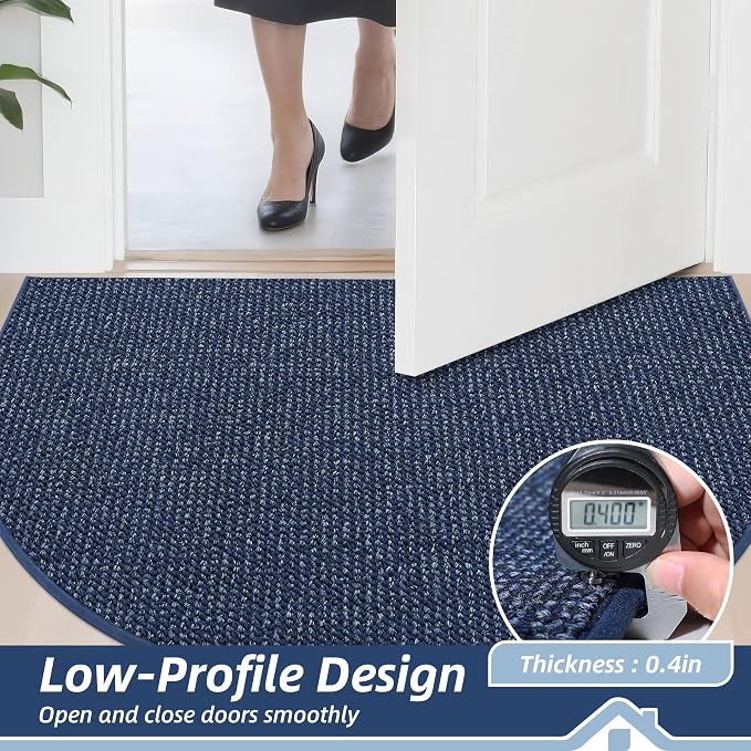 BEQHAUSE Dirt Trapper Door Mat 26" x 40" Half Circle Non Slip Rugs, Absorbent - Image 5