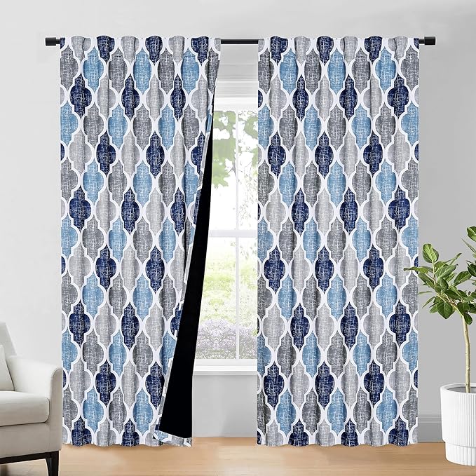 Beauoop 100% Blackout Curtains 84 Inches Long 2 Panels by Beauoop