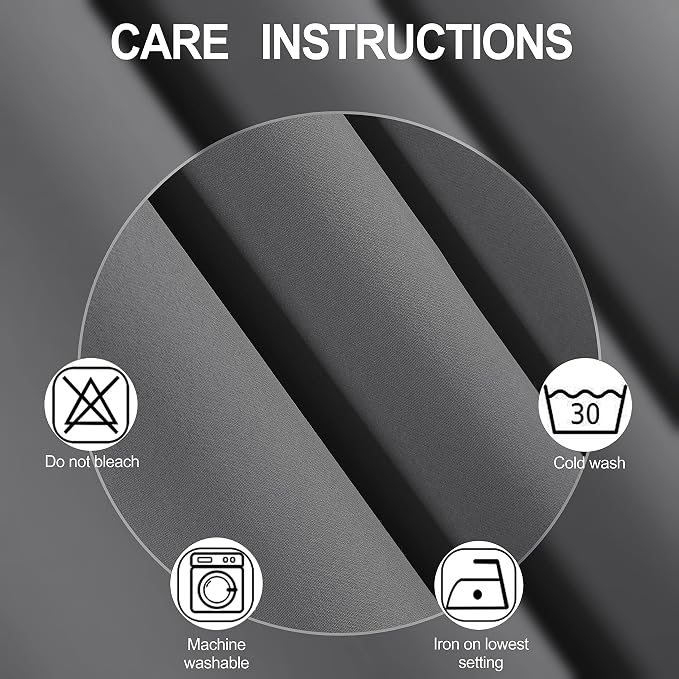 LEMOMO Grey Blackout Curtains/52 x 72 Inch/Set of 2 Panels Thermal Insulated - Image 4