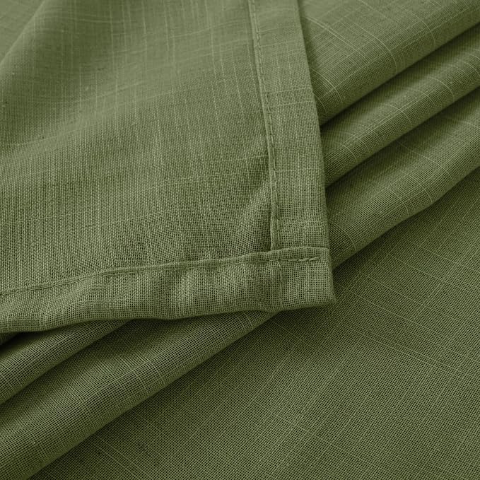 BGment Olive Green Linen Curtains 40 Inches Long - Image 9