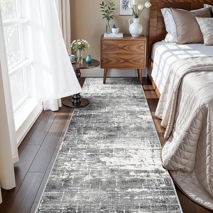Washable 2X10 Kitchen Area Rug: Entryway Abstract Rug Runner Soft Bedroom - Image 2