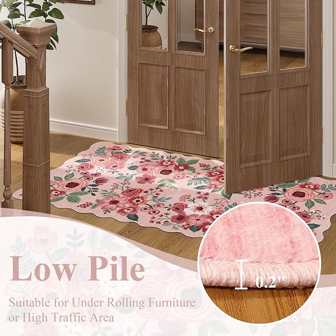 DUKINO 3x10 Runner Rug, Non Slip Floral Washable Rug - Image 8