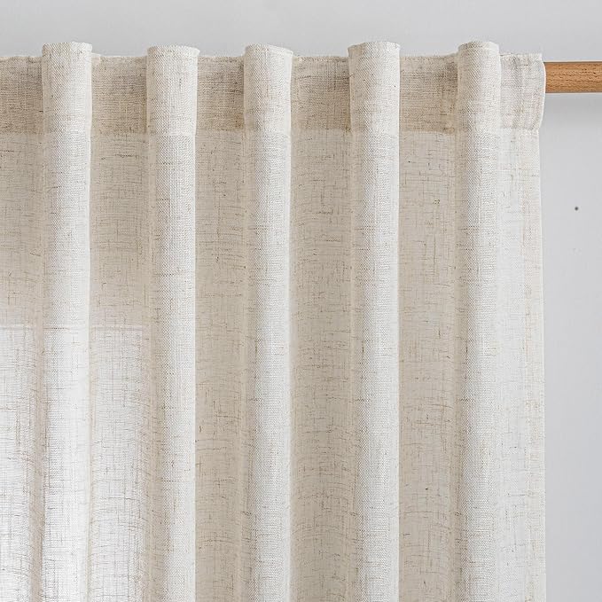 MYSKY HOME 90 Inches Long Linen Curtains by MYSKYHOME
