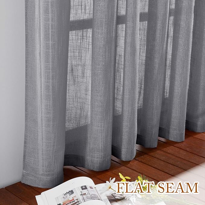 NICETOWN Sheer Curtains 84 inches Long Linen Look - Image 7