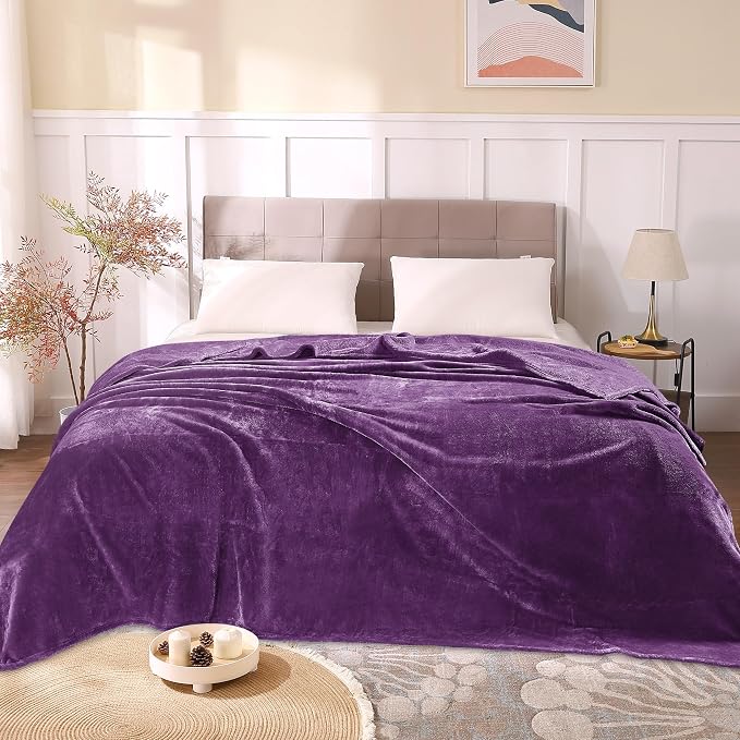 BEDELITE Fleece Blanket Purple Full Blankets - Image 2