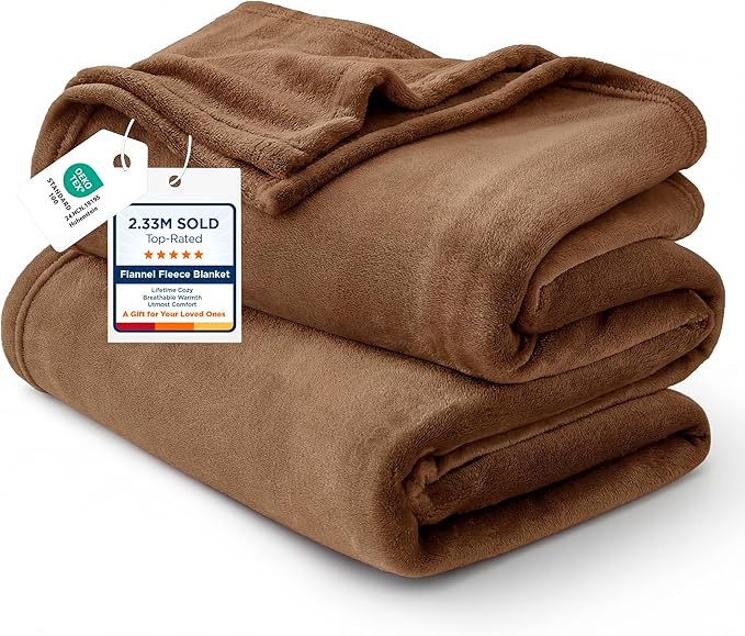 Bedsure GentleSoft Orange Fleece Blankets King Size by BEDSURE