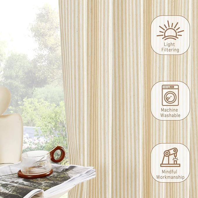 RYB HOME Kitchen Striped Curtains - Image 4