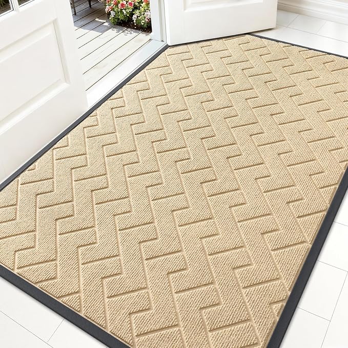 OLANLY Front Door Mat Indoor Outdoor Entrance, Waterproof All-Season, by OLANLY