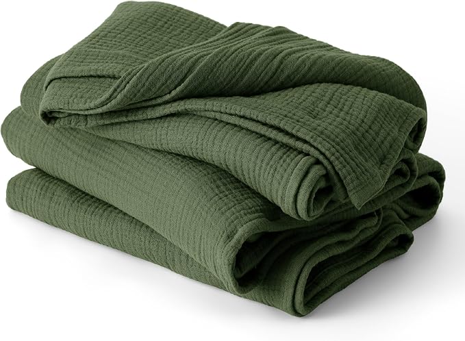 Bedsure 100% Cotton Muslin Blanket Queen Size by BEDSURE