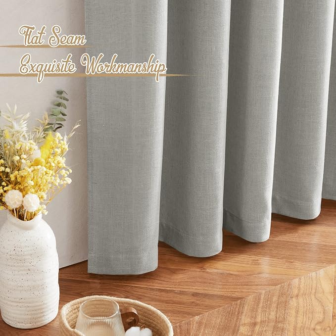 NICETOWN Linen Gray Sheer Curtains - Image 6