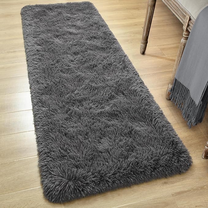 Tepook Fluffy Runner Rugs for Bedroom Aesthetic 2x6 Feet, Shag Soft Bedside Rug - Image 4