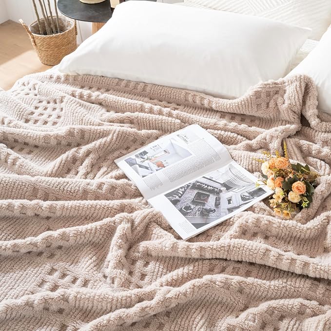 90x104 Inch Brown Waffle Queen Blanket - Image 4