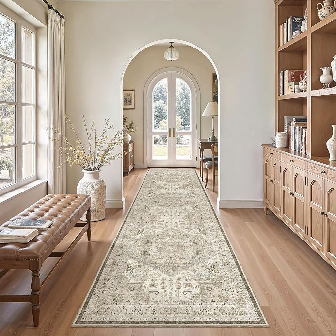 Madane Hallway Runner Rug 2'6''x10' Kitchen Runner, Non Slip Vintage Runners - Image 4