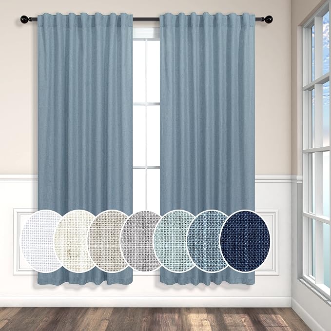 Light Blue Curtains 72 Inch Length by Pitalk