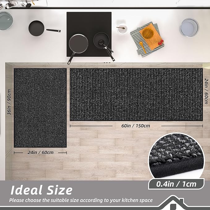 BEQHAUSE Kitchen Rugs and Mats 2PCS, Non-Slip Kitchen Mats - Image 2